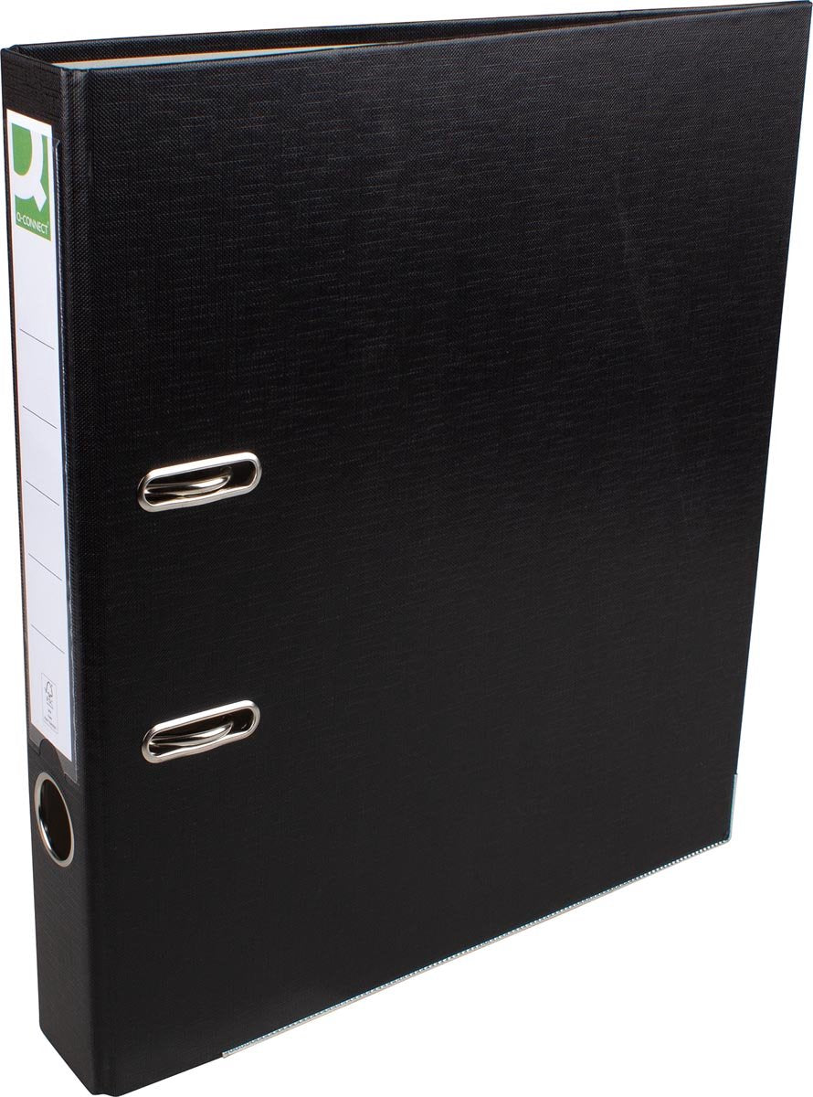 Q-Connect-Ordner, für ft A4, aus PP und Papier, mit Schutzkante, Rücken 5 cm, schwarz