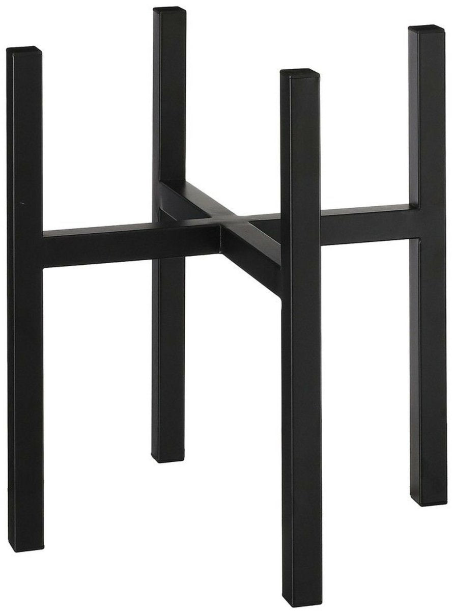 Glimmerdekorationen – Blumentopf-Pflanztopf-Standarderhöhung – Schwarz – B37,5 x H39,5 cm – Metall