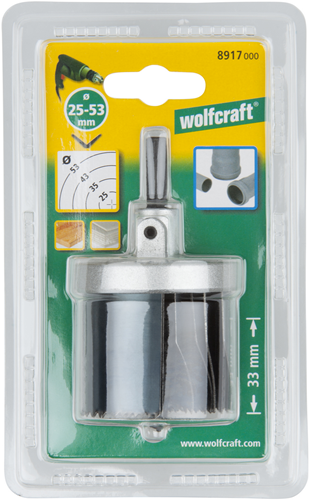 Wolfcraft Standard-Lochsägen-Set | ø25, 35, 43, 53mm | 1 Satz - 8917000