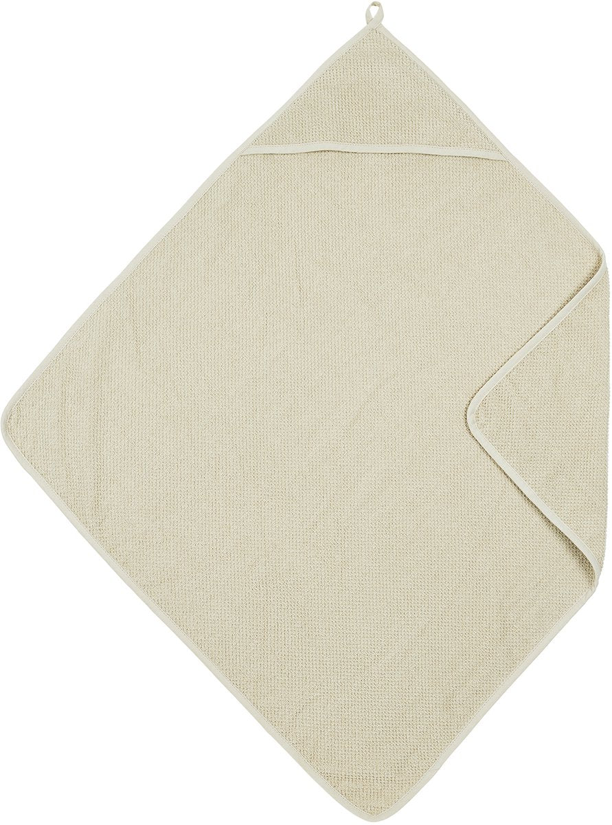 Meyco baby popcorn bath cape - soft sand - 75x75cm