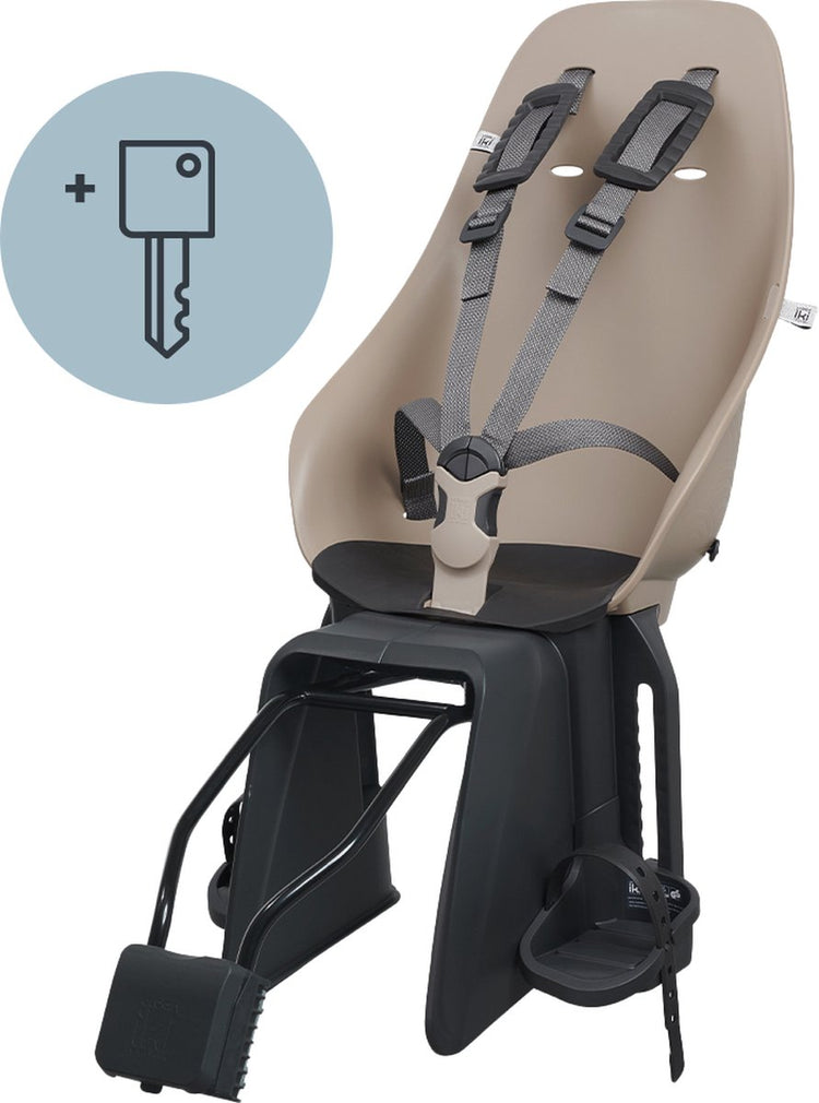 Urban Iki Fahrradsitz hinter der Rahmenmontage – Inaho Beige Bincho Black