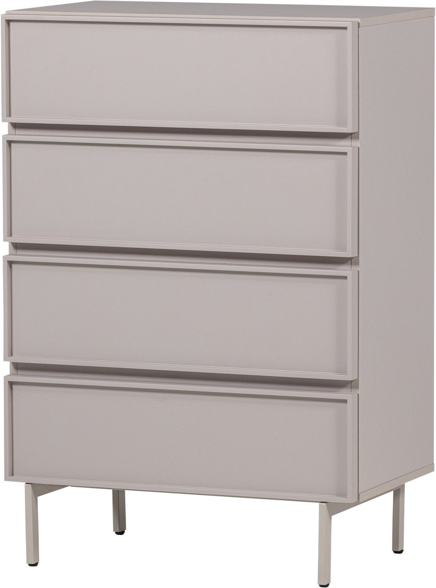 Woood Tours Kommode 4 Schubladen – Melamin MDF – Sand – 102 x 70 x 42
