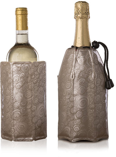 Vacuvin Vacu Vin Aktivkühlerhülle | Weinkühler | Champagnerkühler | Platin | 2er-Set