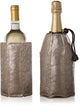 Vacuvin Vacu Vin Aktivkühlerhülle | Weinkühler | Champagnerkühler | Platin | 2er-Set