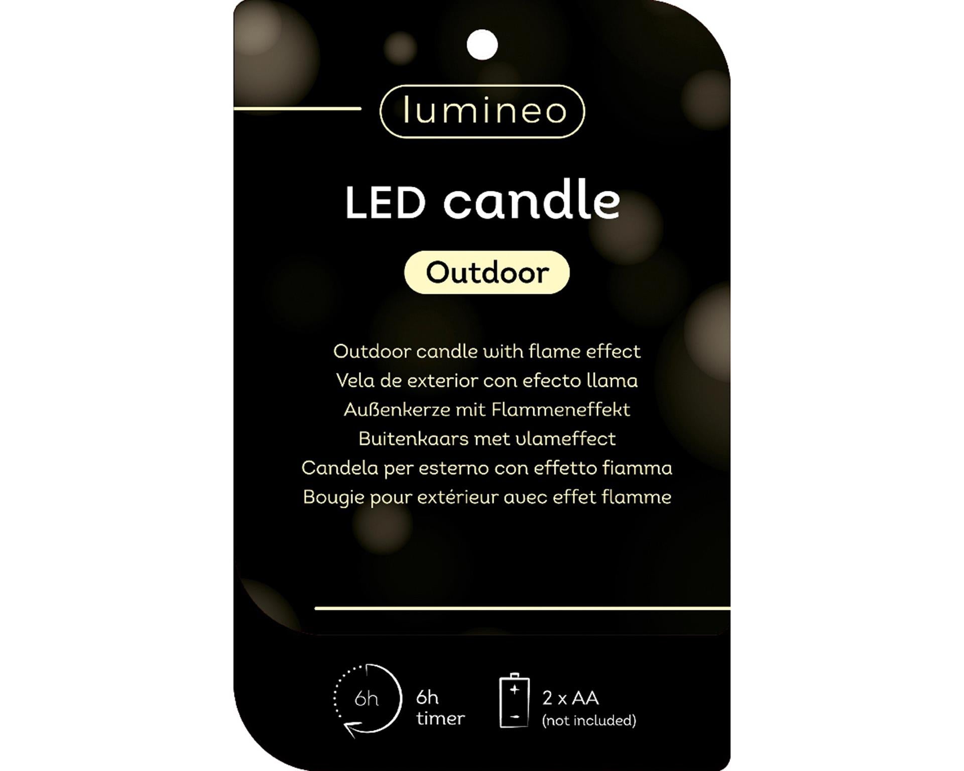Decoris LED-Außenkerze aus Eisen h6,5 cm grün