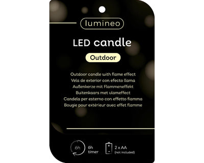 Decoris LED-Außenkerze aus Eisen h6,5 cm grün