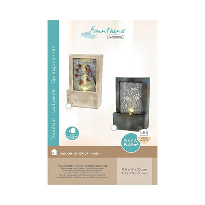 Lumineo LED-Polybrunnen mit Blume 9,5x15x23cm