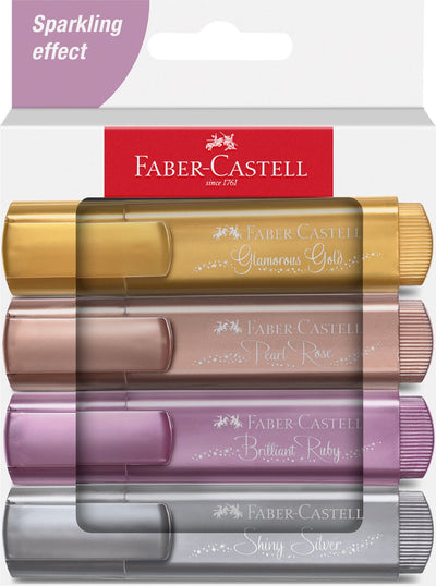 Faber-Castell Textmarker 46 – 4 Stück – Metallic – FC-254674