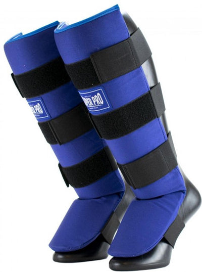 Super Pro Combat Gear Schienbeinschoner Retter Blau Weiß Medium