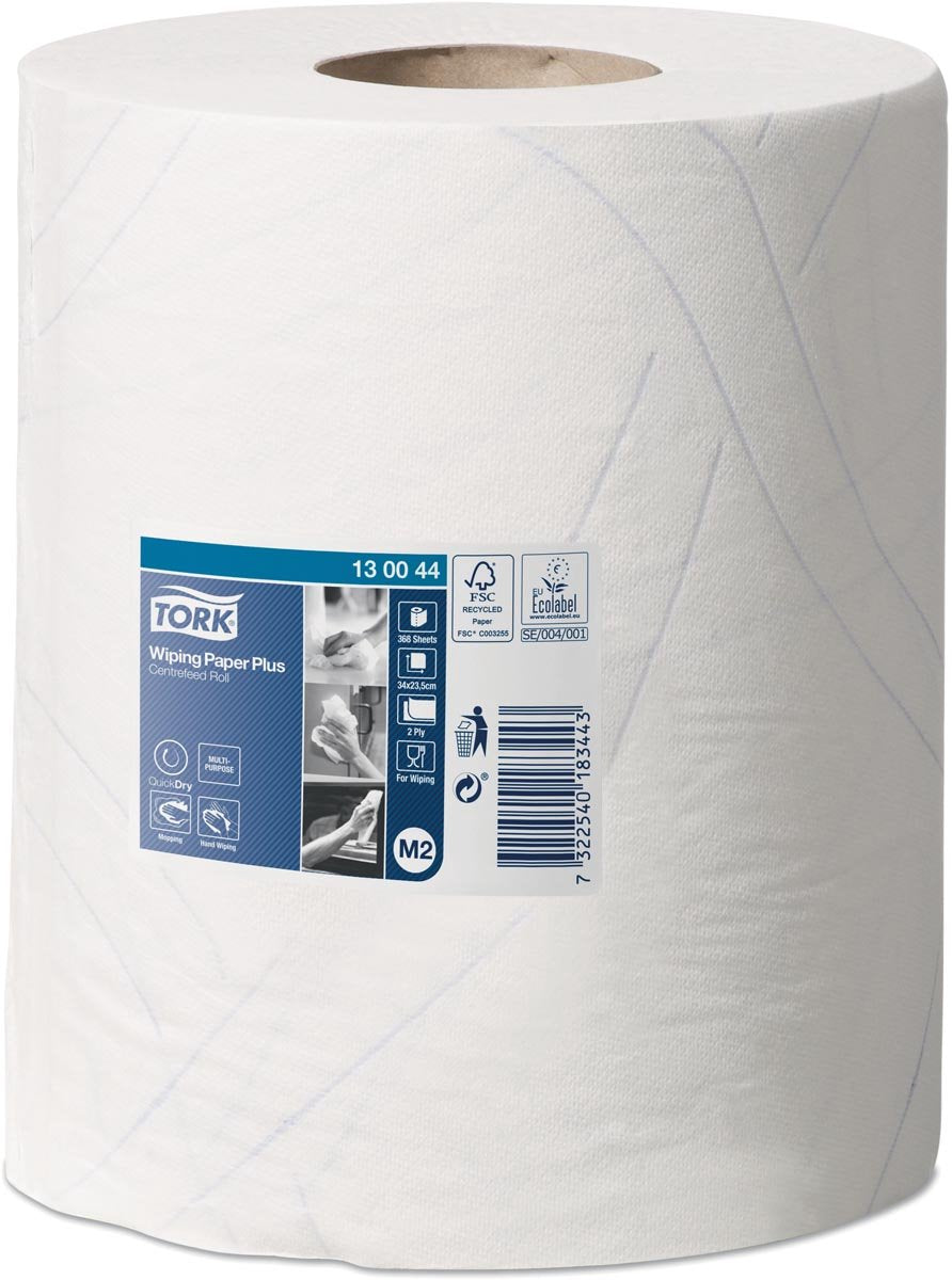 Tork Wiping Plus Center Feed Reinigungspapier 2-lagig m2