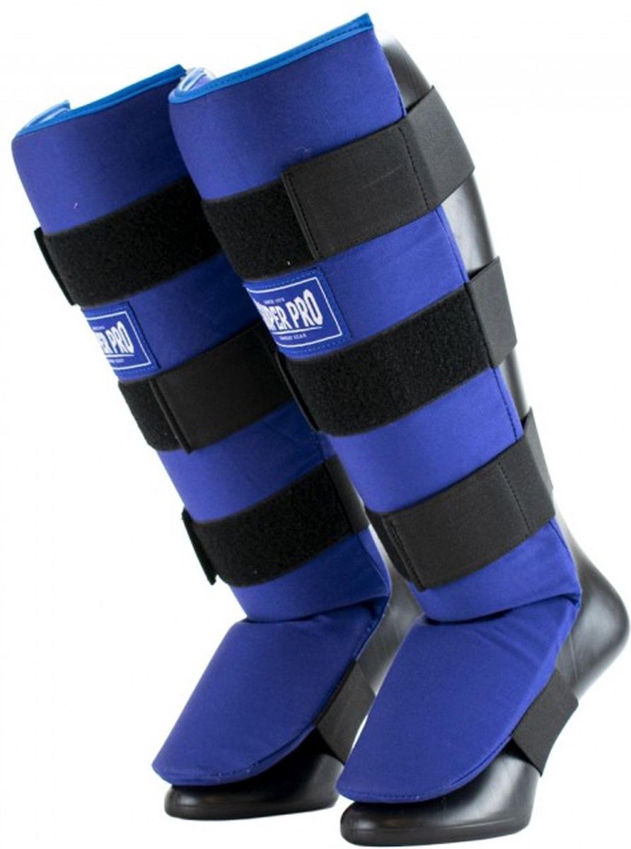 Super Pro Combat Gear Schienbeinschoner Retter Blau Weiß Medium