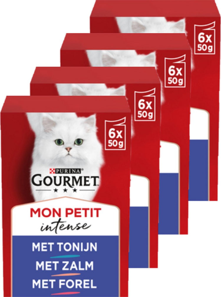 Gourmet Mon Petit Intense - Nassfutter für Katzen - Fisch - 24 x 50 g
