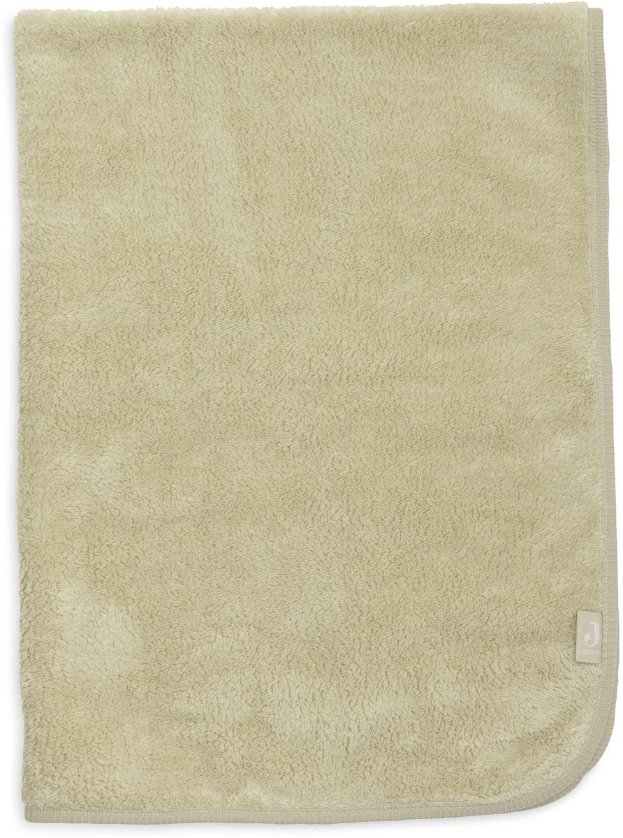 Jollein Babydecke für Kinderbett, 75 x 100 cm, Basic-Sherpa-Jersey, weich, Matcha