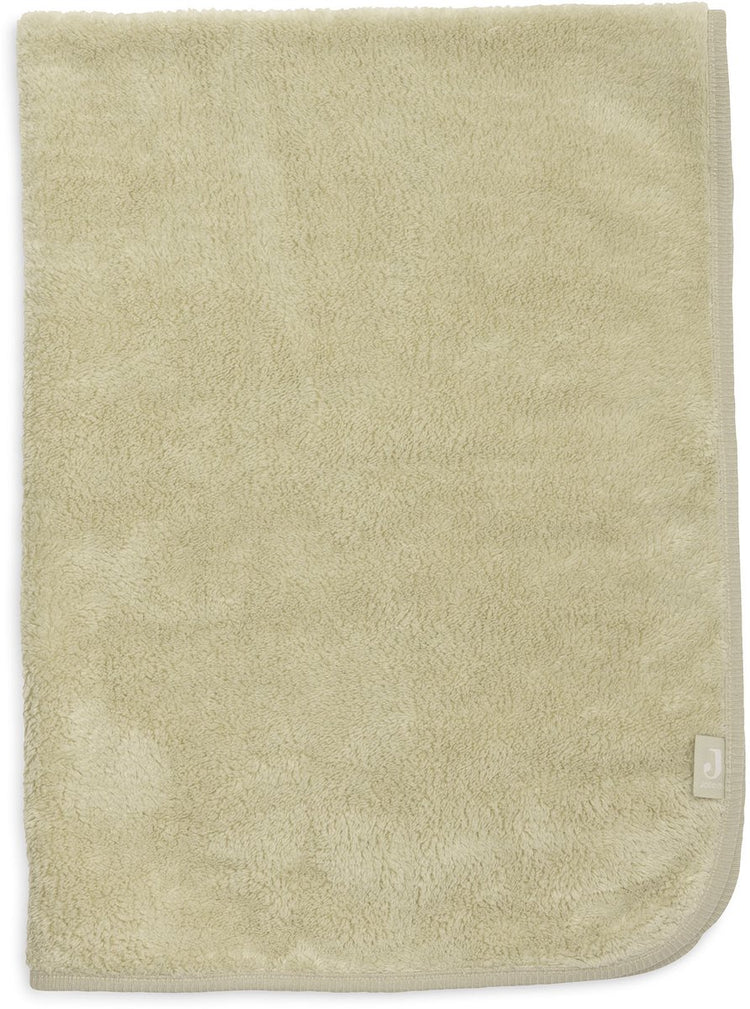 Jollein Babydecke für Kinderbett, 75 x 100 cm, Basic-Sherpa-Jersey, weich, Matcha