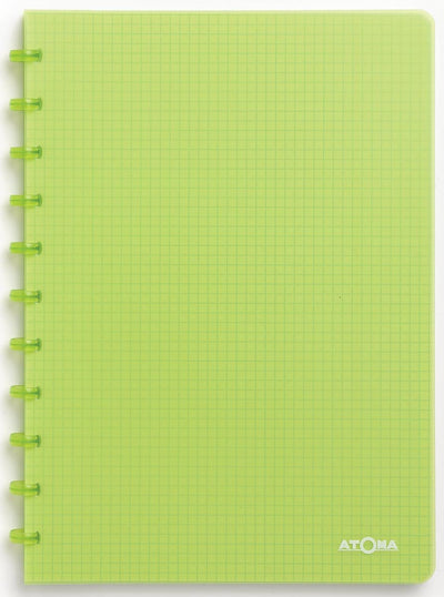 Atoma trendiges Notizbuch – A4 – 144 Seiten – kariert 5 mm – transparent grün – 1 Stück