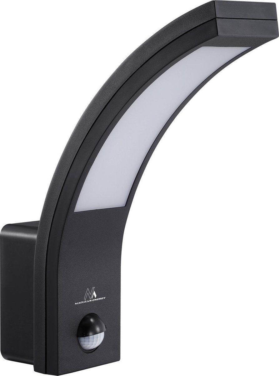 Maclean LED-Lampe mit Bewegungssensor, PIR-Bewegungssensor – Schwarz – Neutralweiß (4000 K)