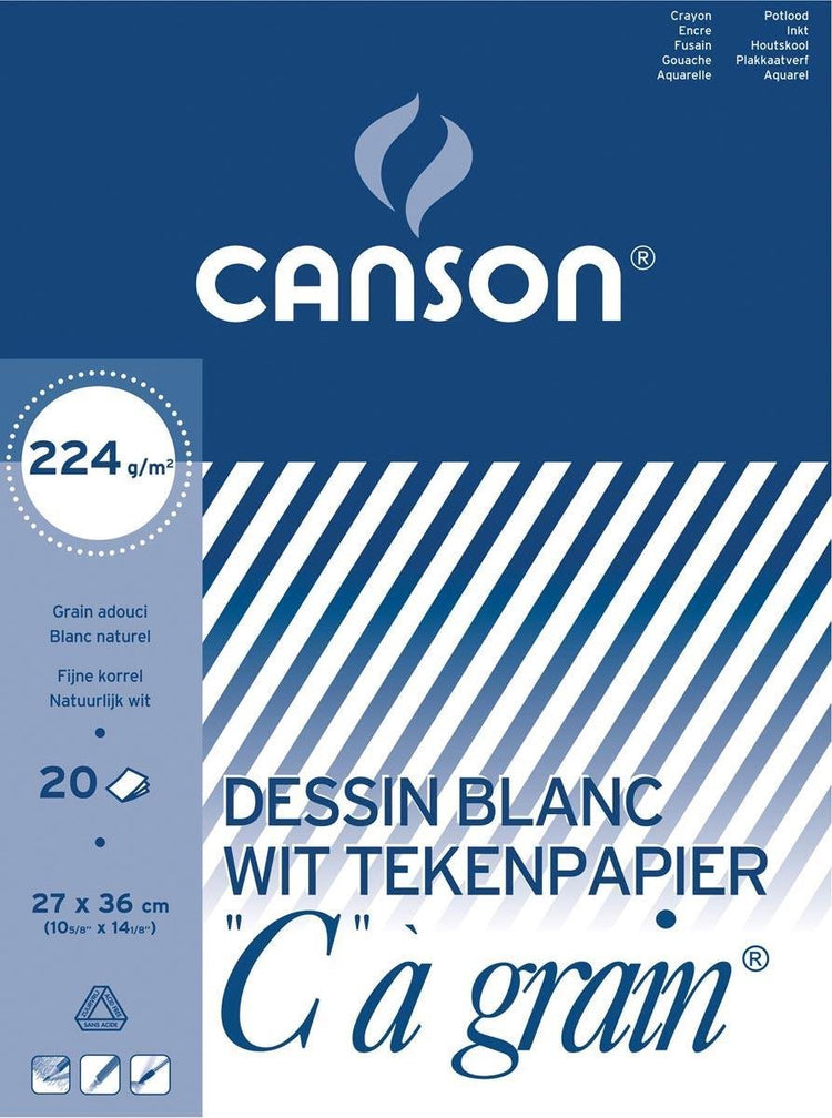 Canson Zeichenblock C à Grain 224 g m² Größe 27 x 36 cm