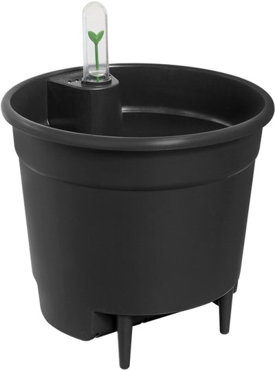 Elho Selbstbewässerungseinsatz 21 – Innentopf mit Wasserzähler – ø 20,7 x H 19,5 cm – Living Black