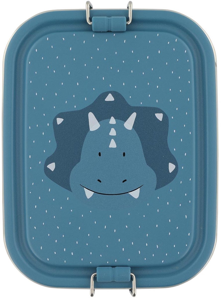 Trixie Lunchbox klein - mr. Triceratops – RSV-Lunchbox für Kinder – leicht zu öffnende Lunchbox – blau – Dino