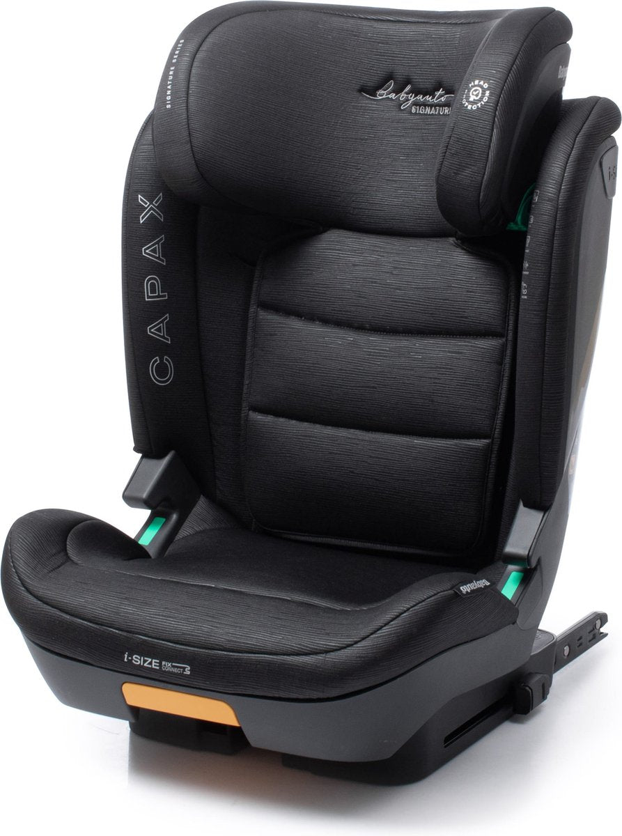Babyauto Capax Autositz i-Size – mit Isofix – 15 bis 36 kg – 4 bis 12 Jahre – verstellbare Kopfstütze – Gruppe 2 3 – Farbe Schwarz