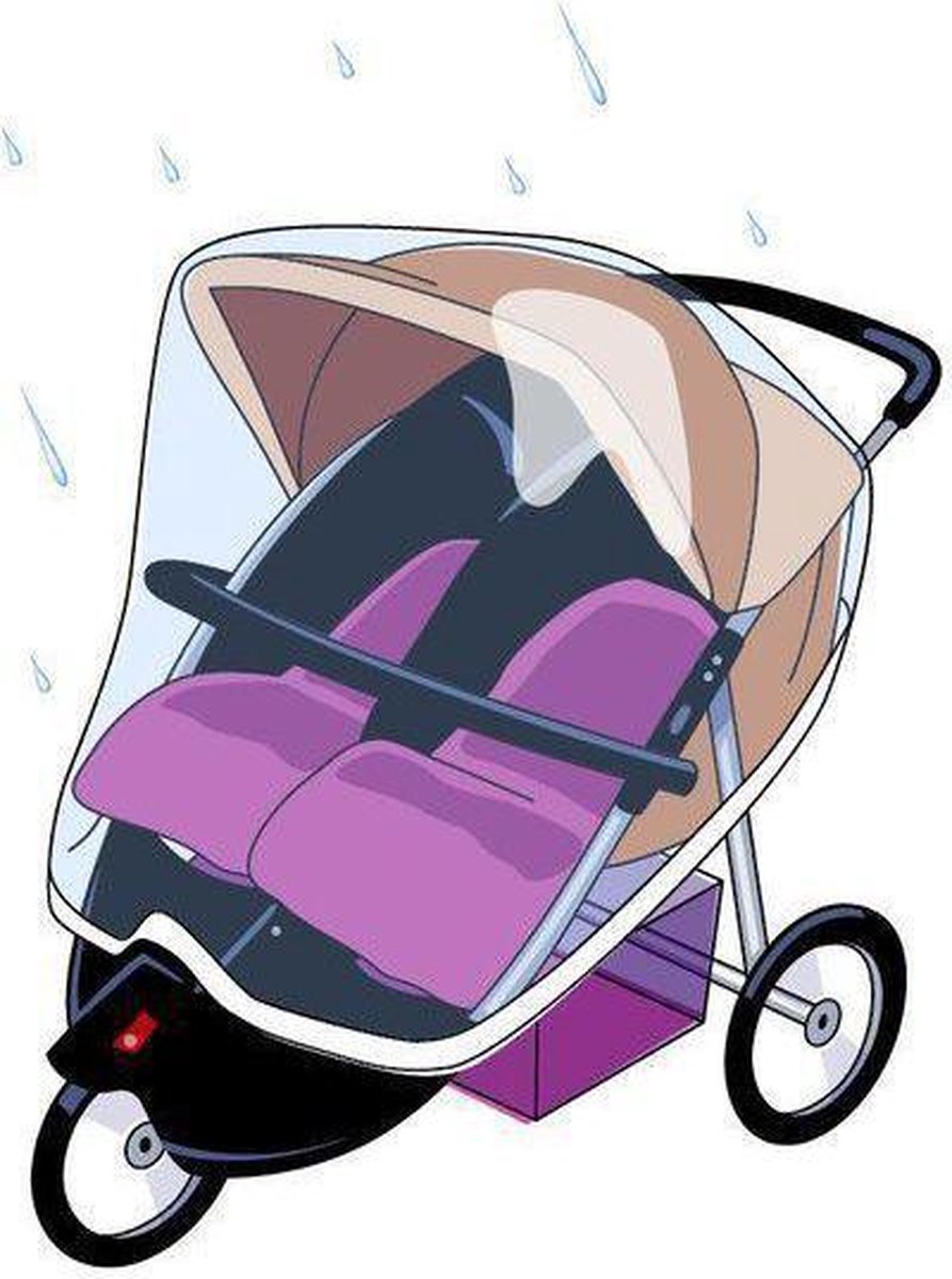 Titan-Baby-Babsana-Regenschutz für Duo-Rider – transparent