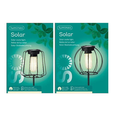Lumineo LED-Solarlaterne auf Stecker ø13cm