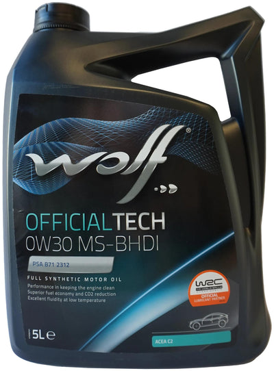 Wolf Motoröl offiziell MS-BHDI. Motoroil 0w30 5l off.tech MS-BHDI