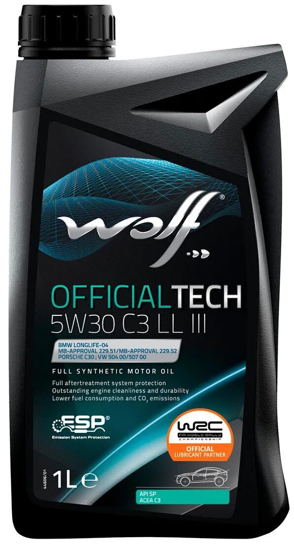 Wolf Motoröl offiziell C3 LL III. Motoroil 5W30 1L OFF.Tech C3 LL III