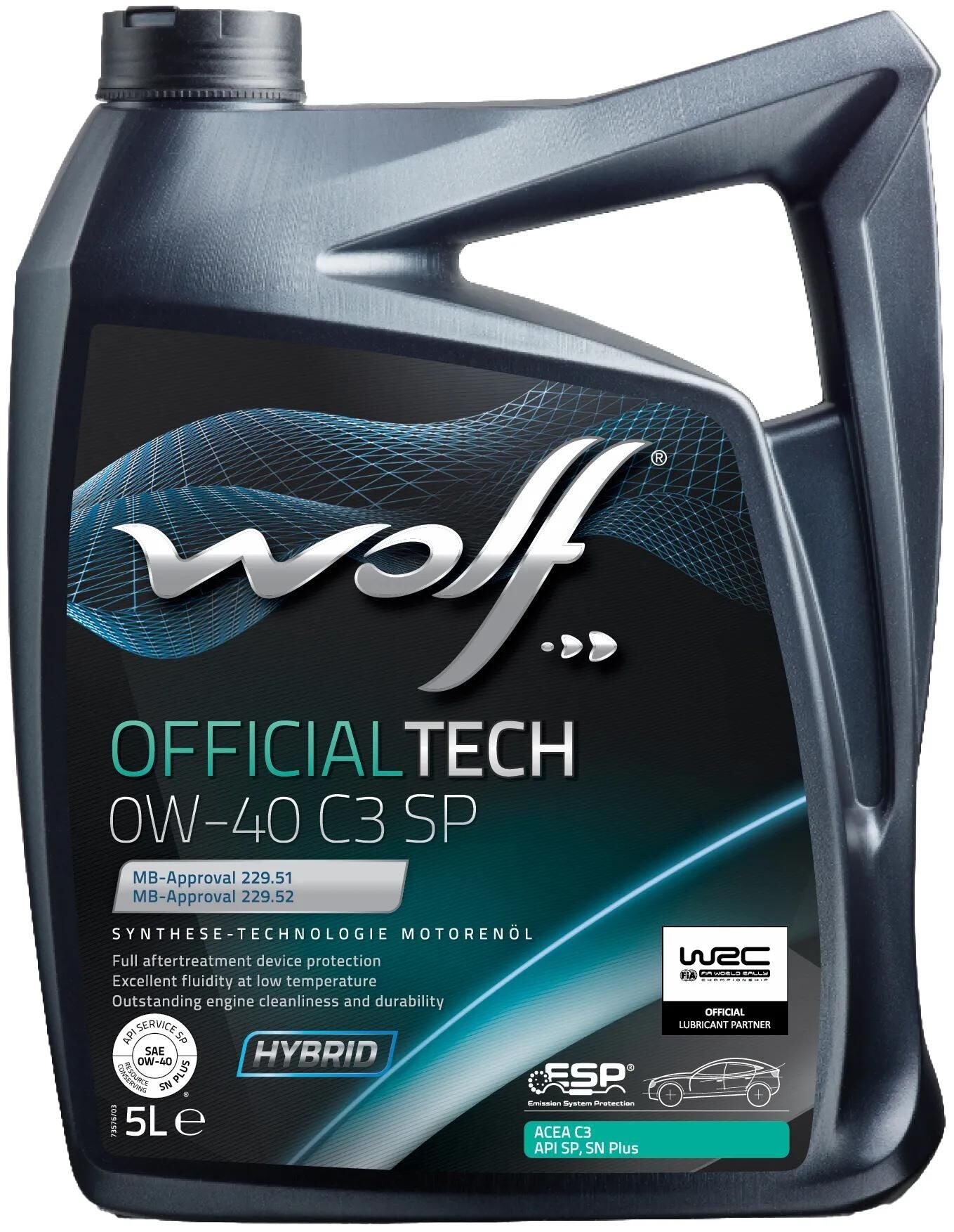 Wolf Motoröl offiziell C3 sp. Motoroil 0W40 5L OFF.Tech C3 SP