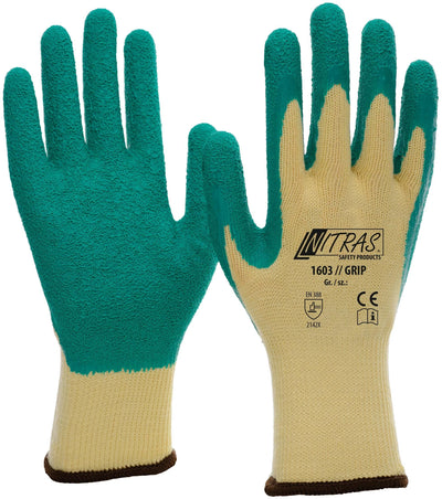 Nitras Safety Latex Handschuh Größe 11 Grip Green Gelb