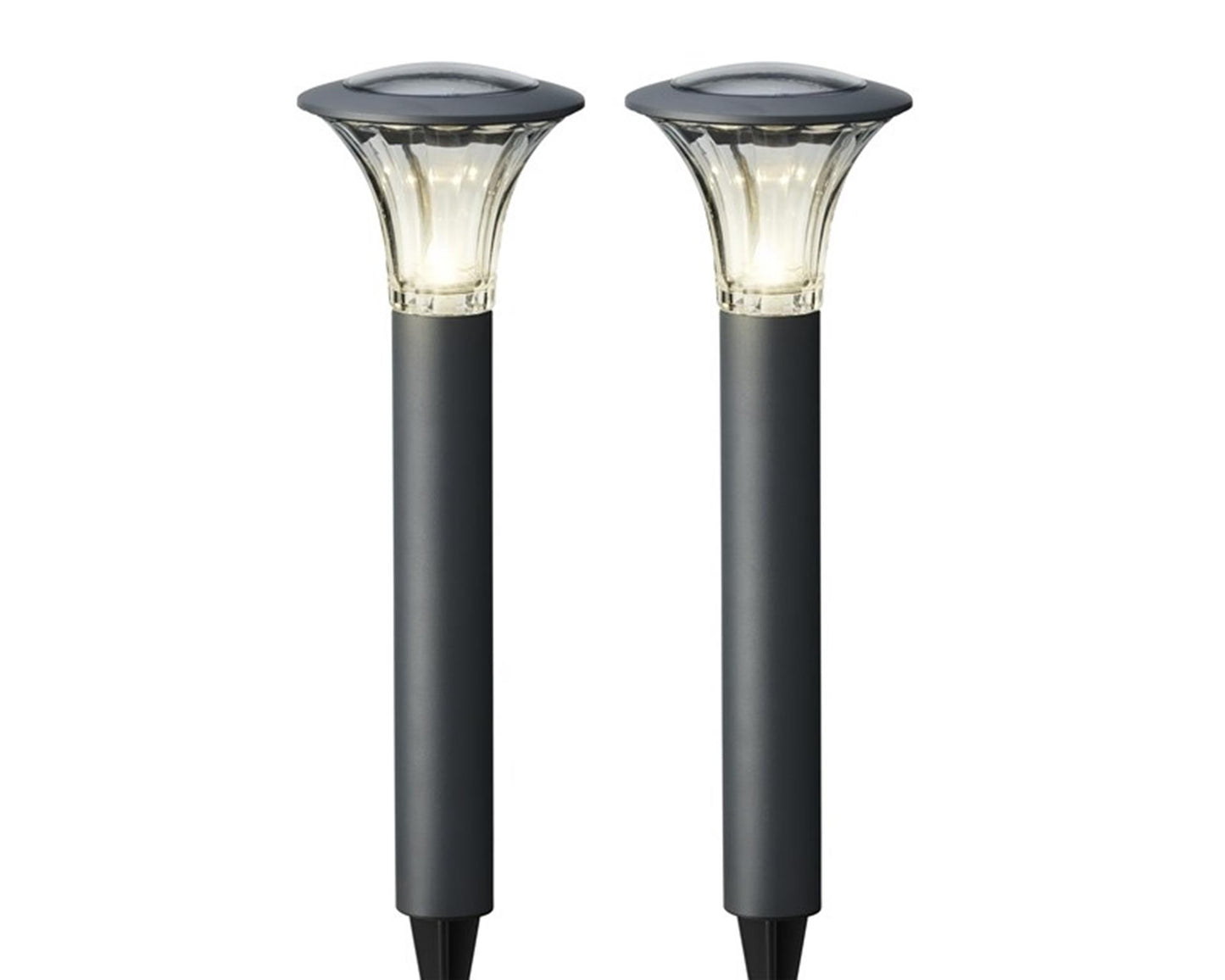 Lumineo LED-Solar-Gartenstecker-Set 2-tlg. 49x17cm
