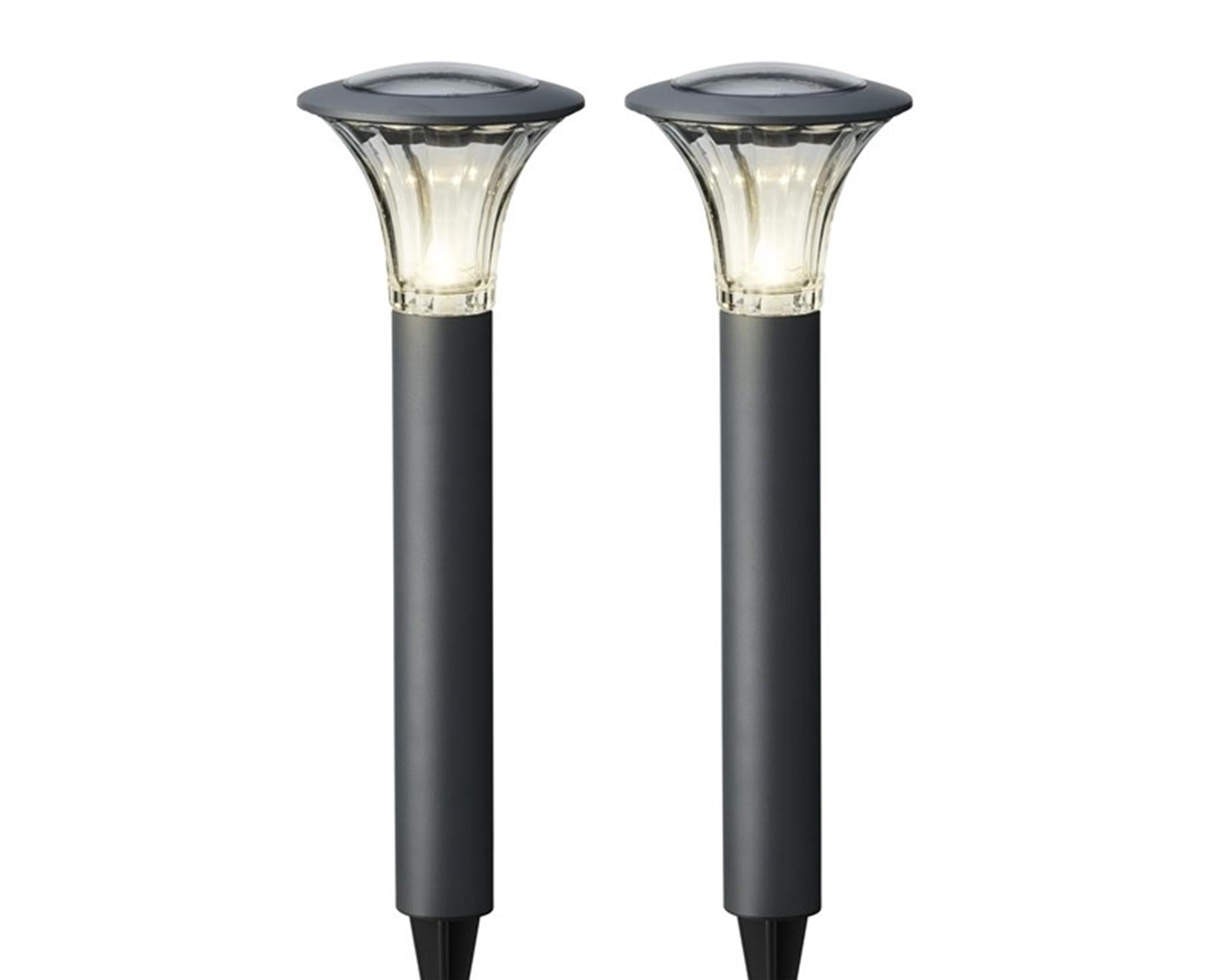 Lumineo LED-Solar-Gartenstecker-Set 2-tlg. 49x17cm