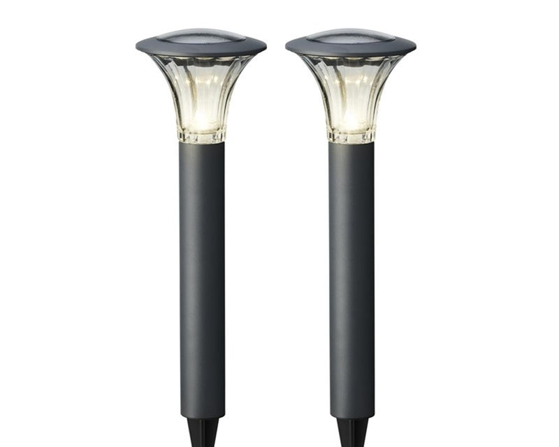 Lumineo LED-Solar-Gartenstecker-Set 2-tlg. 49x17cm
