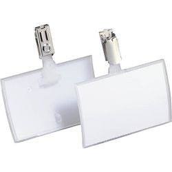 Clip-Anstecker, langlebig, Executive, transparent, 90 x 54 mm, 25 Stück