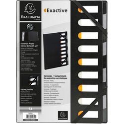 Sortiermappe Exacompta 55334e PP 220g m2 24x32cm schwarz 9 Fächer Mundharmonikarücken