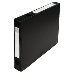 Dokumentenmappe Exacompta PP 32x24cm rb 40mm schwarz Druckknopf-Griffring Eierhalter