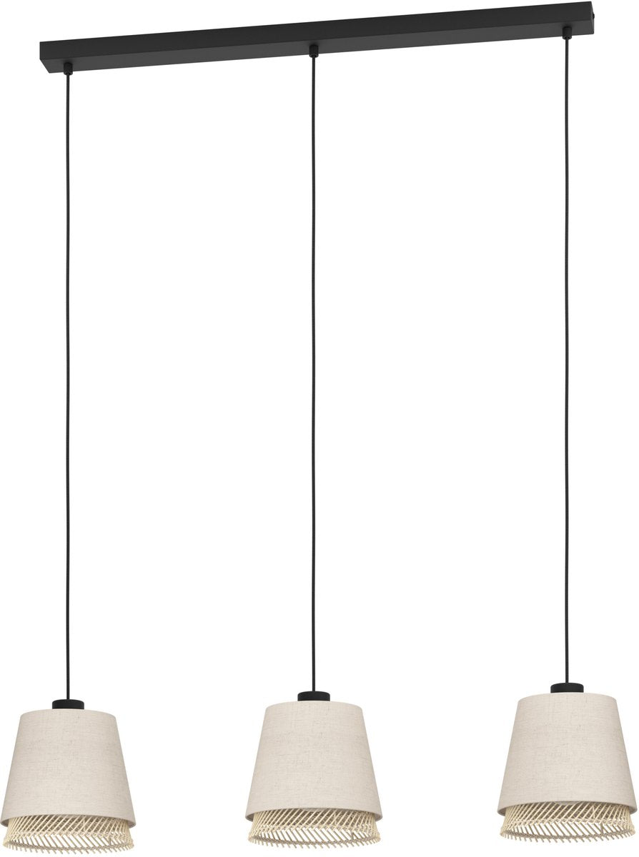 Eglo Tisch-Hängelampe – E27 – 89 cm – Natur|Braun|Schwarz – Textil