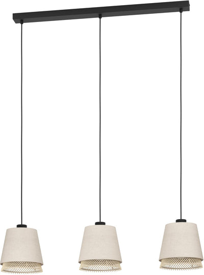 Eglo Tisch-Hängelampe – E27 – 89 cm – Natur|Braun|Schwarz – Textil