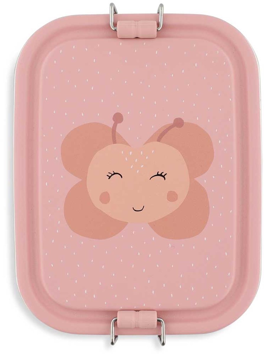 Trixie | Brotkasten klein - mrs. Schmetterling – RSV-Lunchbox für Kinder – leicht zu öffnende Lunchbox – rosa – Schmetterling