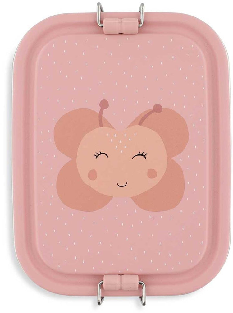 Trixie | Brotkasten klein - mrs. Schmetterling – RSV-Lunchbox für Kinder – leicht zu öffnende Lunchbox – rosa – Schmetterling