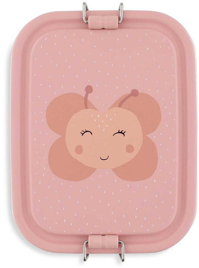 Trixie | Brotkasten klein - mrs. Schmetterling – RSV-Lunchbox für Kinder – leicht zu öffnende Lunchbox – rosa – Schmetterling