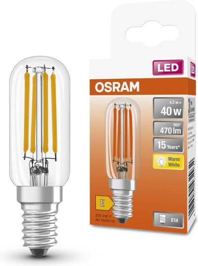 Osram LED-Lampe - Kühlschranklampe - E14 - 4,2W - 470 Lumen - Warmweiß - Filament klar