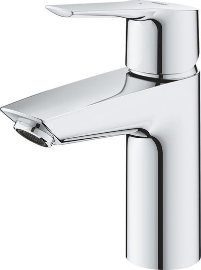 Grohe Start Waschtischarmatur – wassersparend – niedriger Auslauf – mit Push-Open-Ablaufgarnitur – Chrom