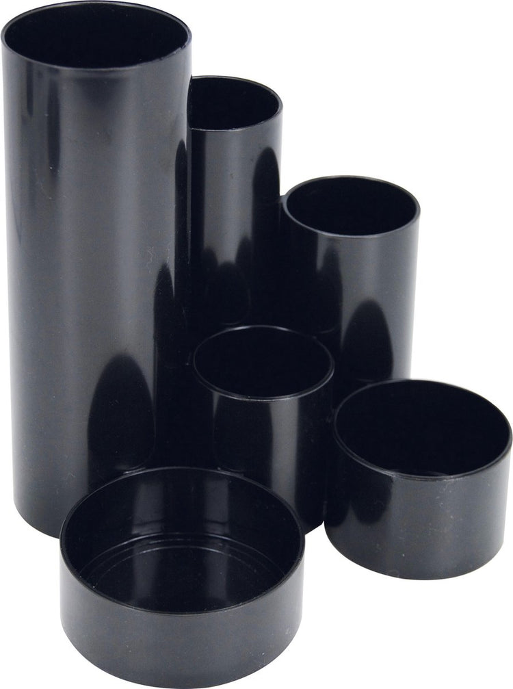 Westcott Bleistiftbox – Schwarz – 6 Fächer – 12 x 13,5 x 15 cm – ac-e744577