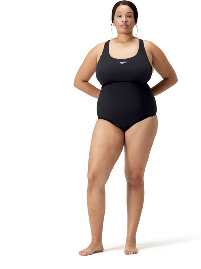 Speedo Endurance+ Medalist (+) Damen-Sportbadeanzug – Schwarz