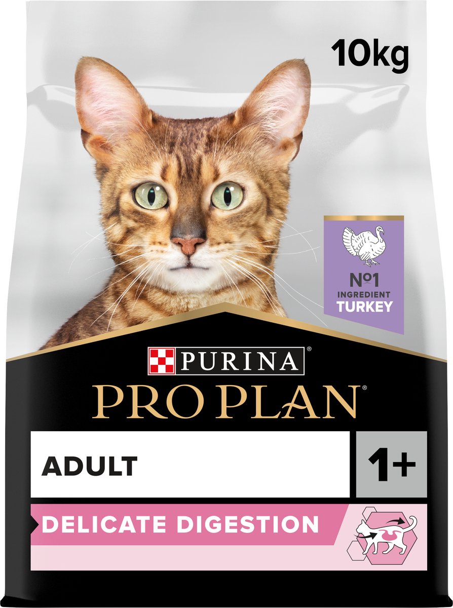 Pro Plan Adult Zarte Verdauung – Trockenfutter für Katzen – Truthahn – 10 kg