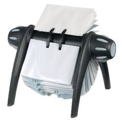 Visitenkartenhalter langlebig Visifix Flip drehbar A-Z-Register grau-blau