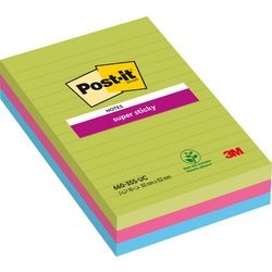 Super-Haftnotizen 6603ssuc2 Post-it, 102 x 152 mm, liniert, sortiert