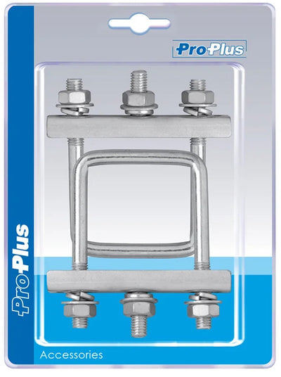 Proplus U-Halterung quadratisch 60 mm für Bugradklemme – Set mit 2 Stück im Blister
