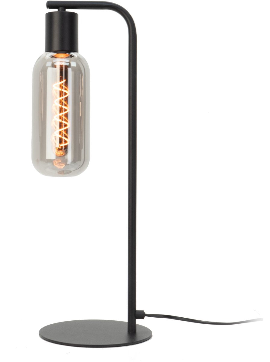 Eglo Majone Tischlampe – E27 – 50,5 cm – Schwarzgrau – Rauchglas – Rauchglas